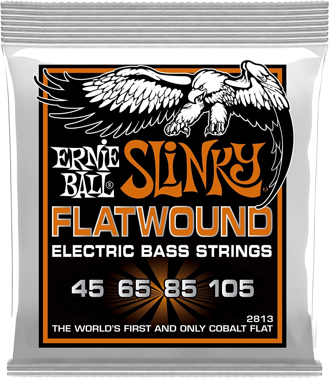 Ernie Ball Hybrid Slinky Flatwound Bass Guitar Strings, 45-105 Gauge (P02813)