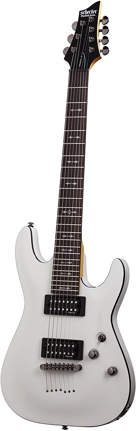 Schecter OMEN-7 7-String Electric Guitar, Vintage White