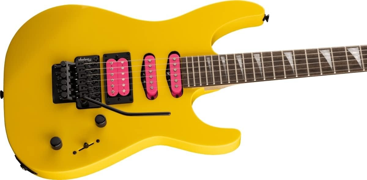 Jackson DK3XR HSS Caution Yellow w/Pink Pickups