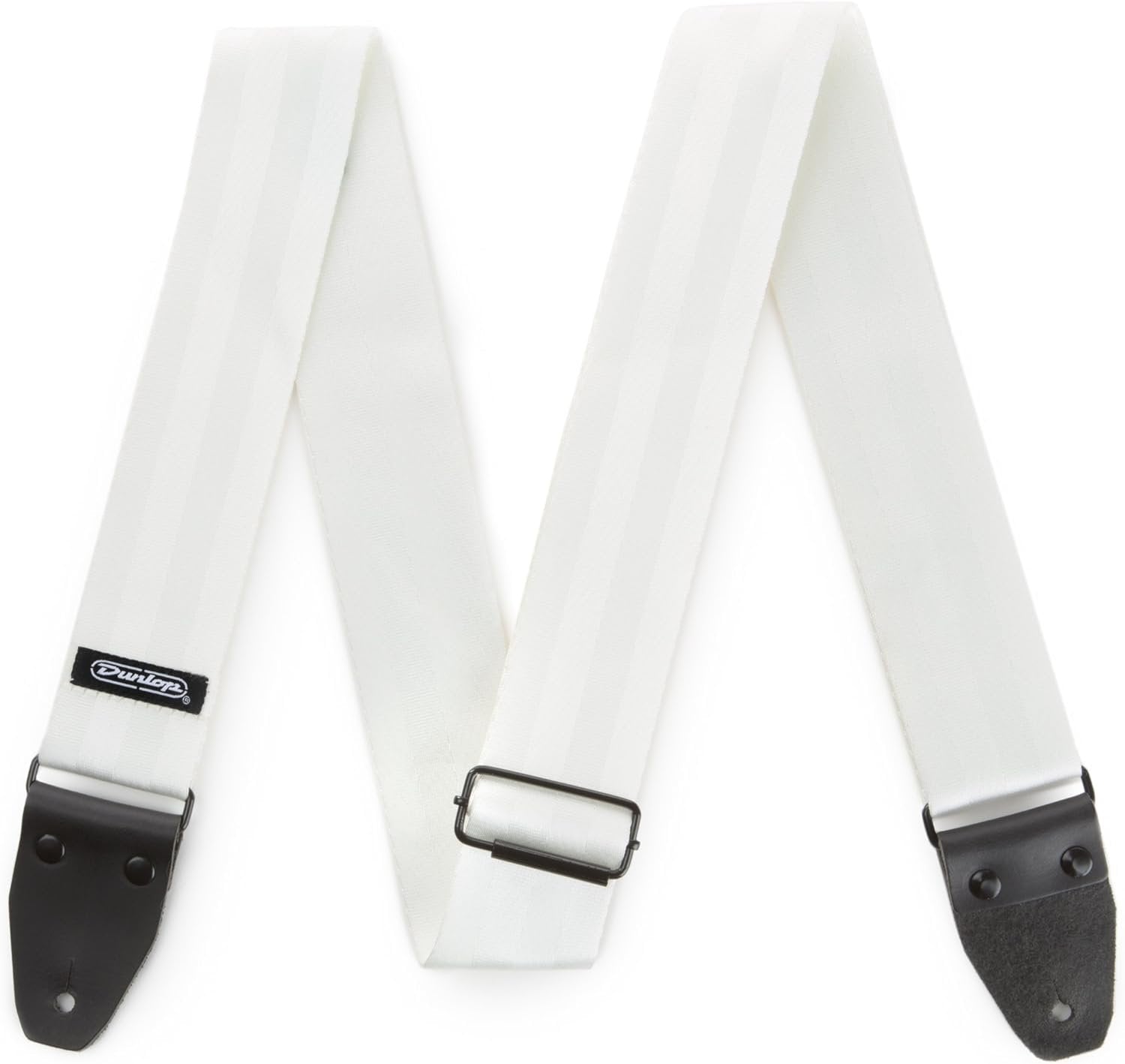 Jim Dunlop Deluxe Seatbelt White Guitar Strap (DST70-01WH).