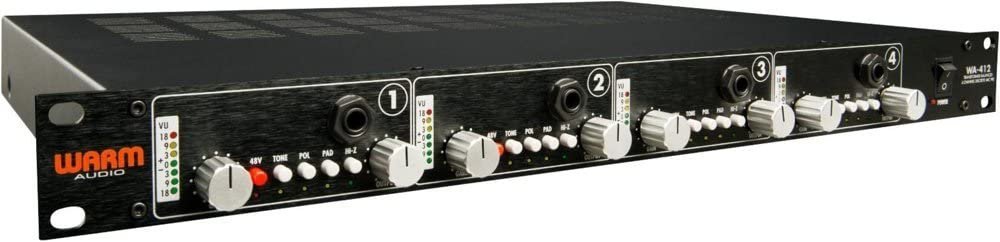 Warm Audio WA-412 4 Channel Microphone Preamp and Instrument DI, Black