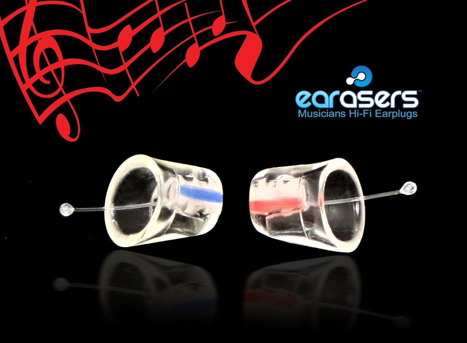 Earasers Noise Cancelling Earplugs - Small - Reusable Noise Reduction Musicians Earplugs for Concerts, Djs – 19dB Peak Reduction