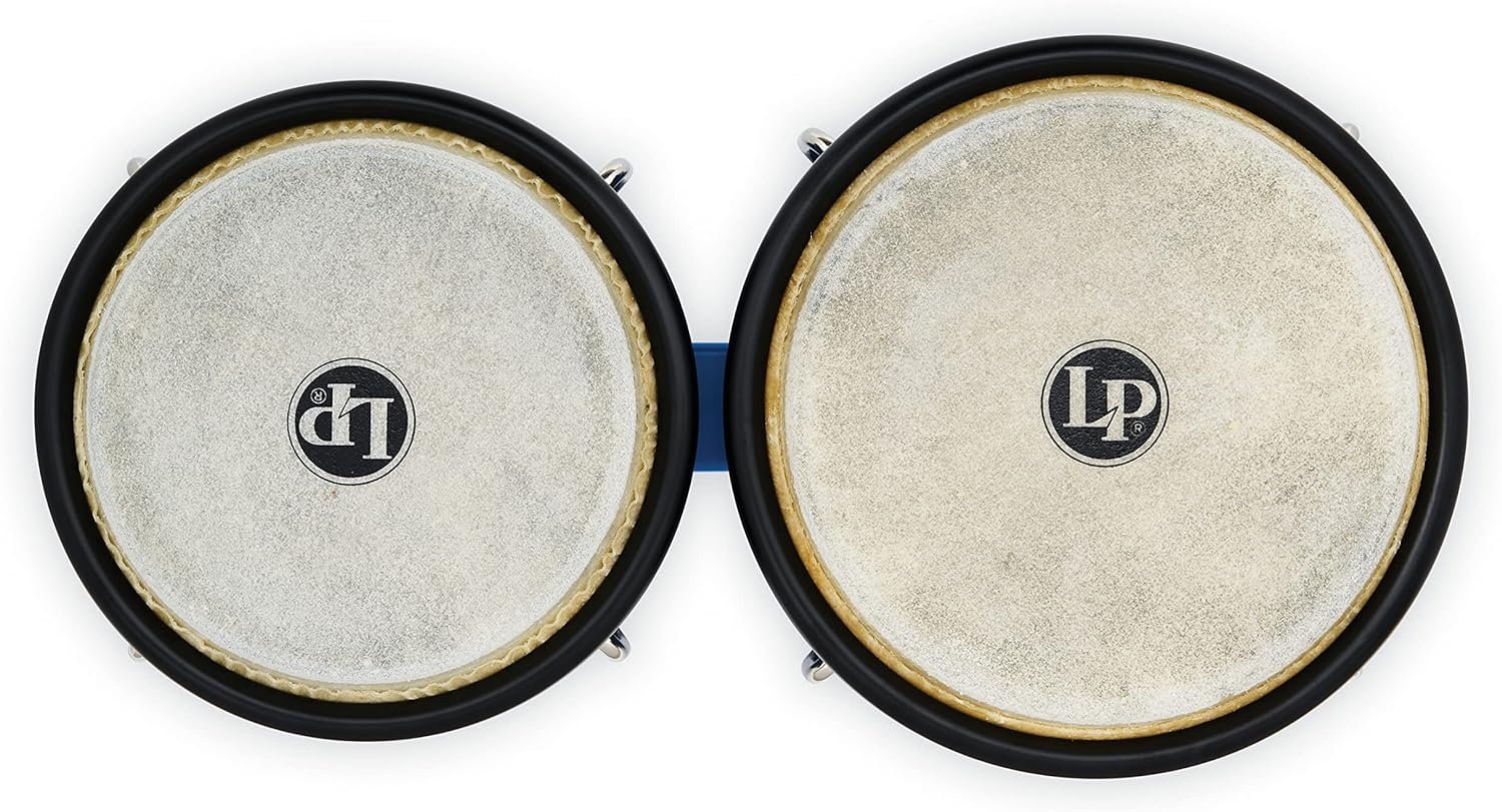 Latin Percussion Discovery Series 6-1/4-inch and 7 1/4-inch Bongo with Free Carrying Bag Drum, Race Car Blue, (LP601D-DB-K)
