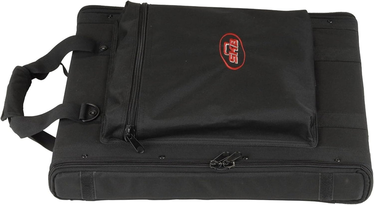 SKB 1U Soft Rack Case, Steel Rails, Heavy Duty zippers, outer pocket, Shoulder straps