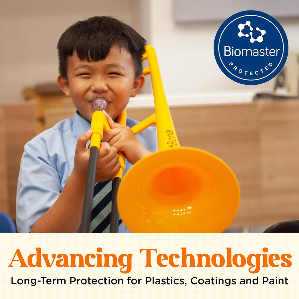 PINSTRUMENTS Plastic Kids pBone Mini Trombone - Mouthpiece & Carrying Bag- Lightweight Versatile, Comfortable Ergonomic Grip- Eb Authentic Sound for Student & Beginner- Durable ABS Construction- Red