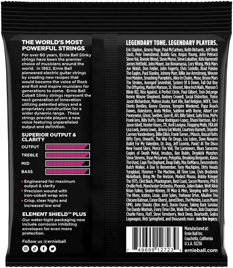 Ernie Ball Super Slinky Cobalt Electric Guitar Strings - 9-42 Gauge