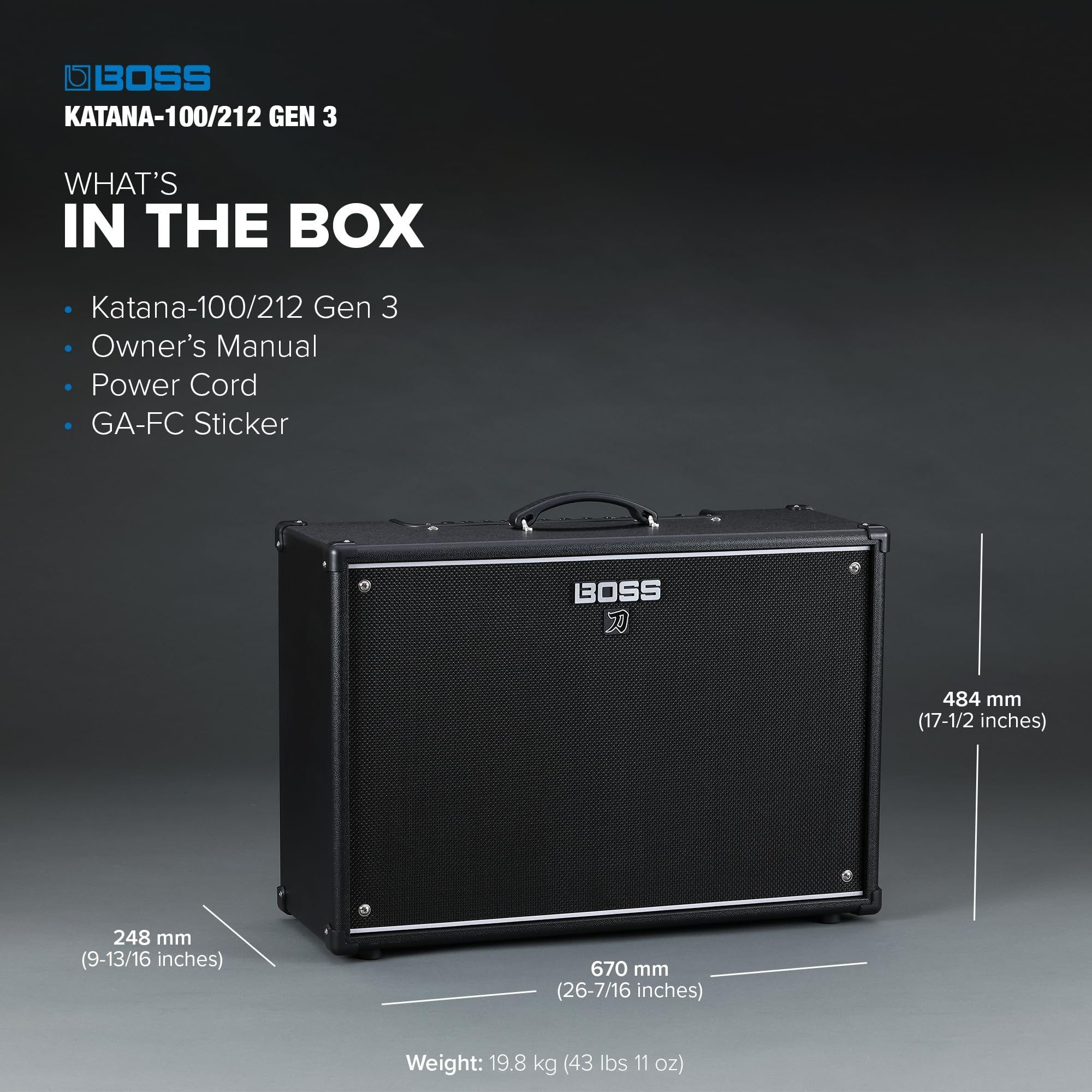 Boss Katana-100/212 Gen 3 100-watt 2 x 12-inch Combo Amplifier