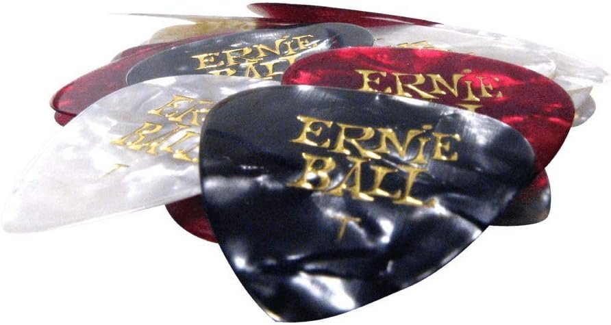 Ernie Ball Guitar Picks, Thin, Assorted Perloid, 24-pack (P09164)
