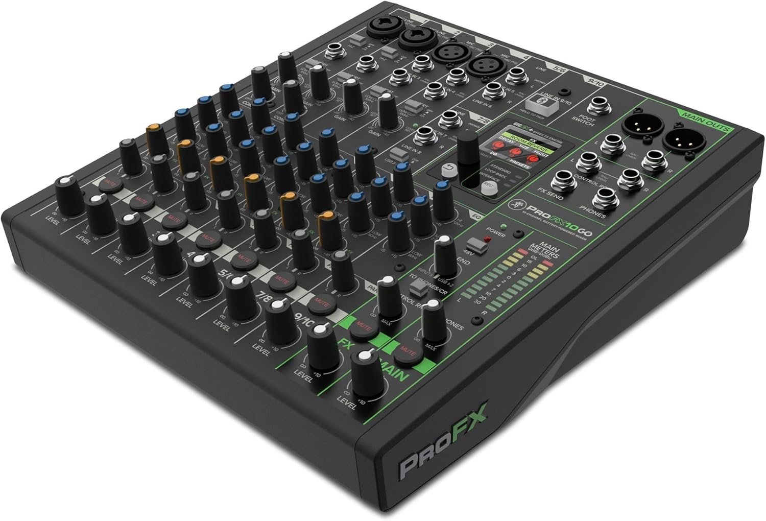 Mackie ProFX10 Go Battery-powered 10-channel Mixer with USB and Enhanced Effects