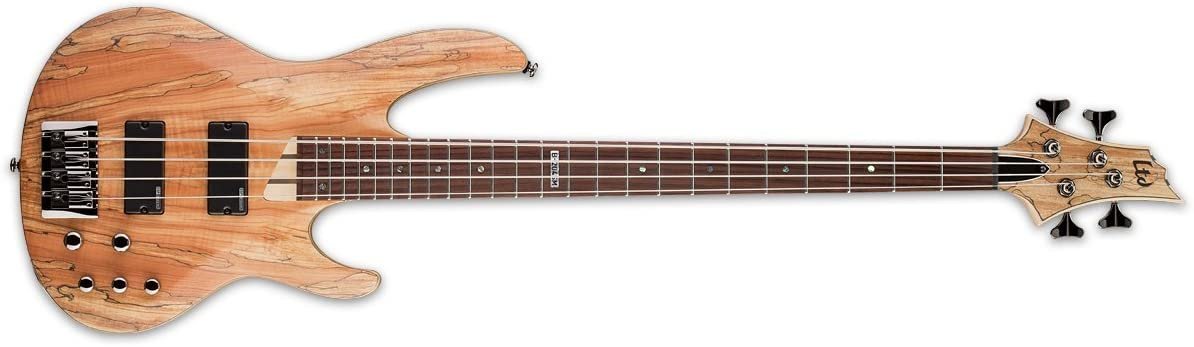 ESP LTD B-204SM Spalted Maple Bass Guitar, Natural Satin