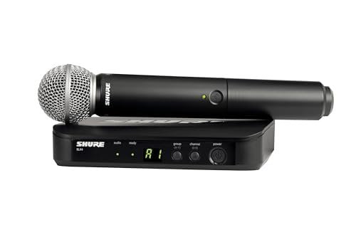 Shure BLX24/SM58 Wireless Microphone System - 14-Hour Battery Life, 300 ft Range, UHF | Includes SM58 Handheld Vocal Mic, Single Channel Receiver | H10 Band (BLX24/SM58-H10)