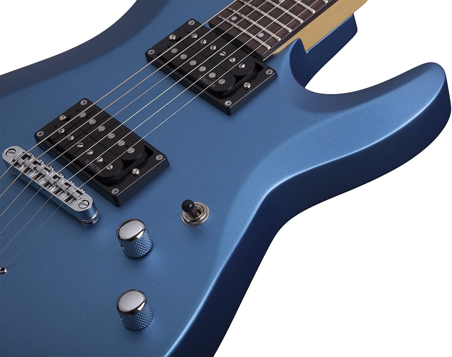 Schecter 431 C-6 Deluxe Solid-Body Electric Guitar, Satin Metallic Light Blue