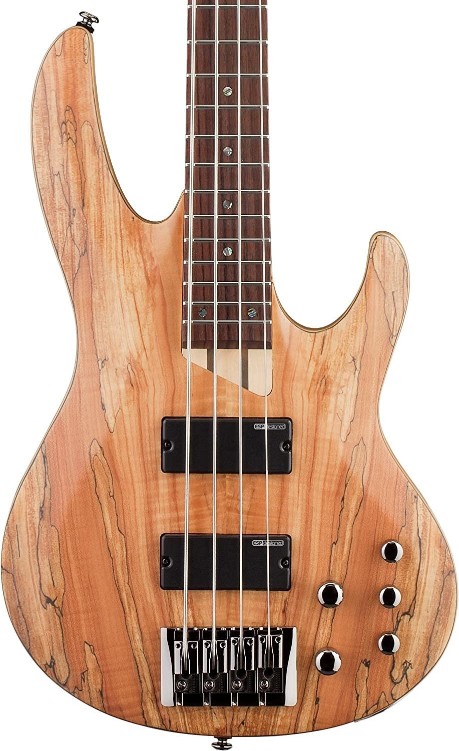 ESP LTD B-204SM Spalted Maple Bass Guitar, Natural Satin