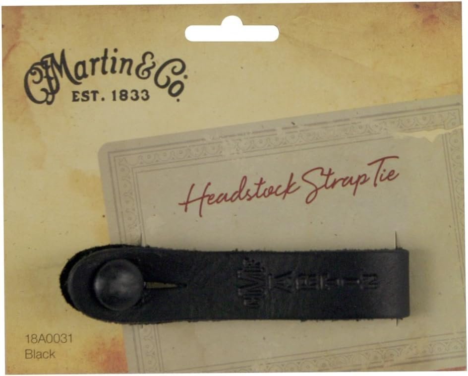 C.F. Martin & Co 18A0031 Guitar Leather Head Stock Strap Tie, Black