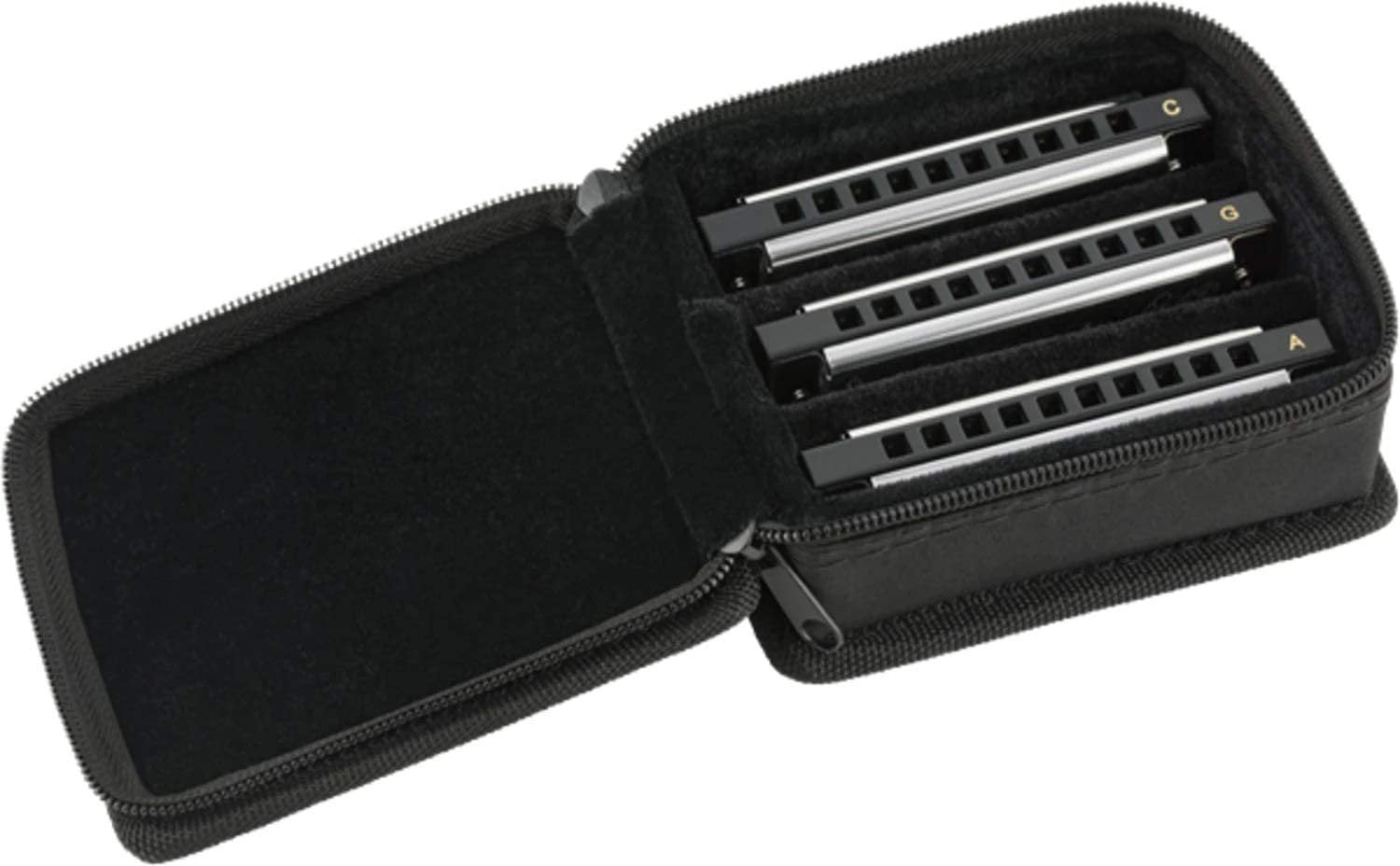 Fender Blues Deluxe Harmonica 3-pack with Case