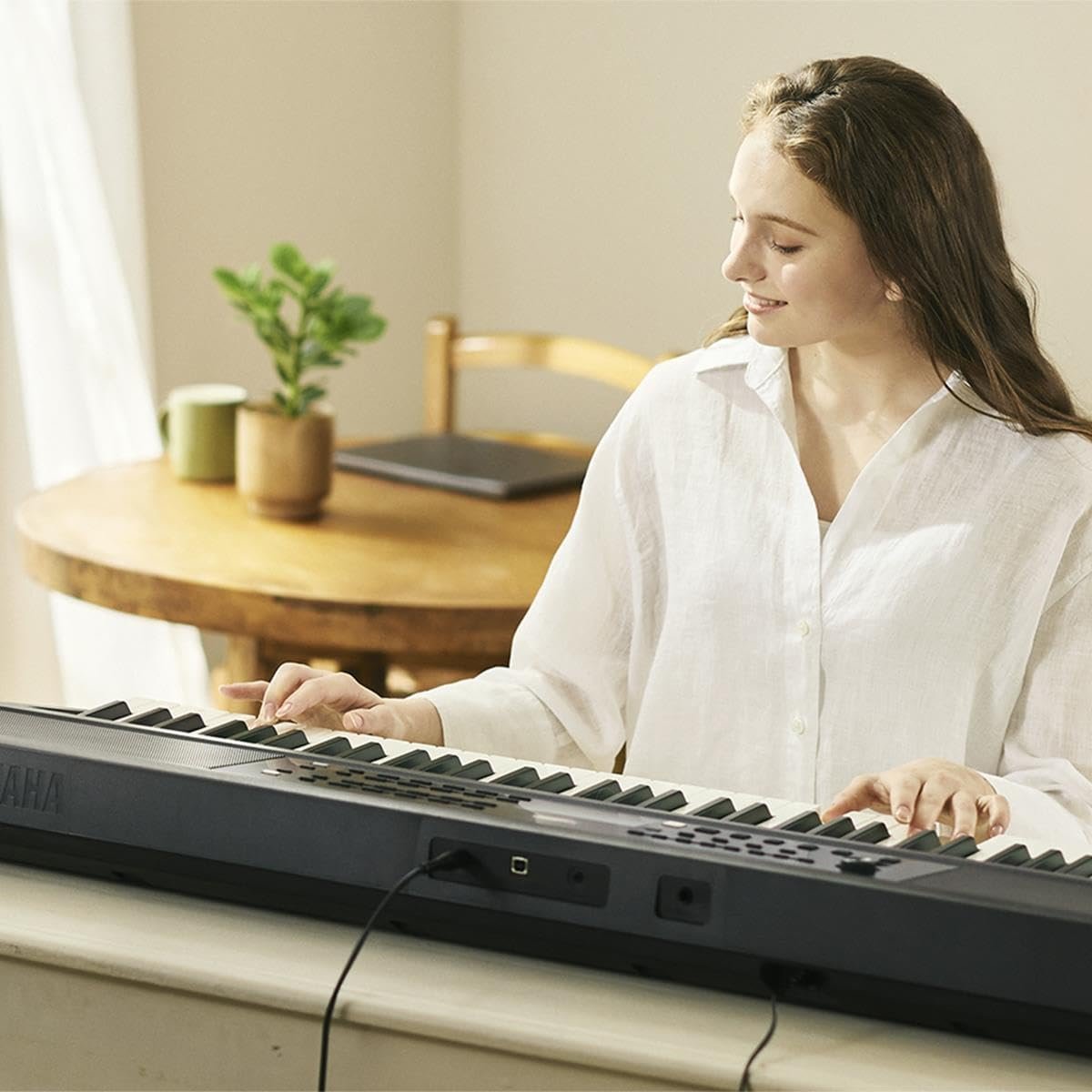 Yamaha PSR-EW320 76 Touch Sensitive Key Portable Keyboard for Beginners with Music Rest, Power Adapter