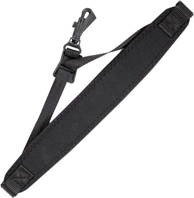 Neotech Classic Instrument Strap - Regular - Swivel Hook Neck Strap for Saxophone, Clarinets, English Horns & More - Comfortable Neoprene Instrument Neck Strap - Black