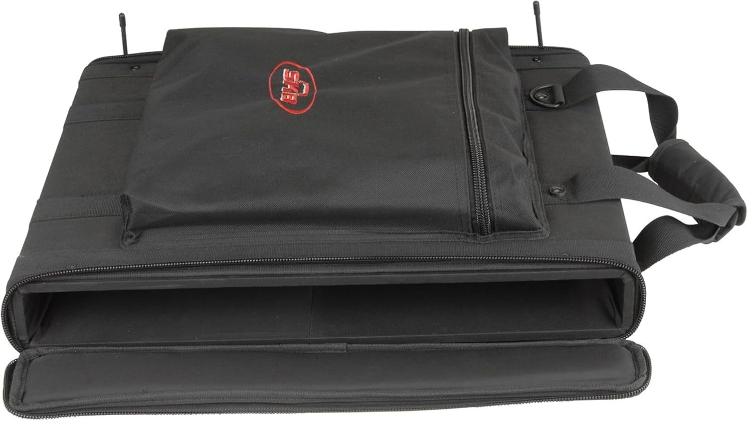 SKB 1U Soft Rack Case, Steel Rails, Heavy Duty zippers, outer pocket, Shoulder straps