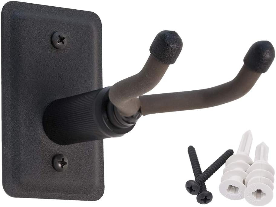 String Swing Ukulele Wall Mount Stand for Mandolin Ukele Banjo Concert Pineapple Soprano Tenor and Baritone Compatible Safety Home or Studio Accessories without Case Black CC11UK