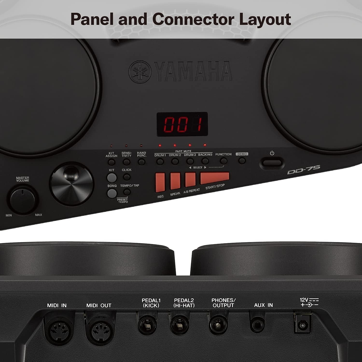 Yamaha DD75AD Portable Digital Drums Package with 2 Pedals, Drumsticks - Power Supply Included