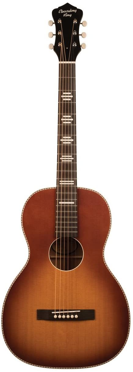 Recording King 6 String RPS-7-TS Dirty 30's Series 7 Single 0 Acoustic Guitar, Tobacco Sunburst