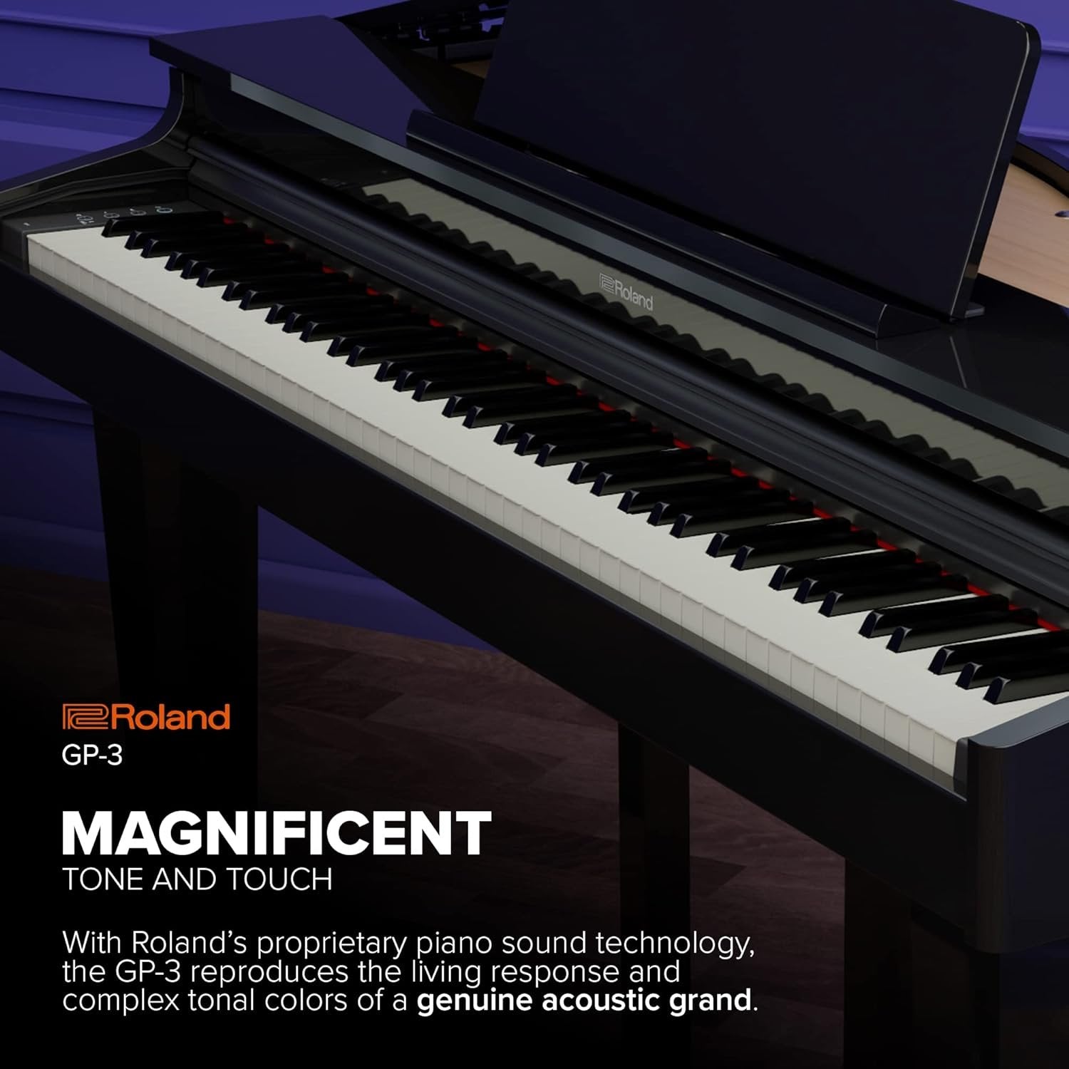 Roland GP-3 Digital Low-Profile Grand Space-Saving Footprint | Premium Piano Technologies | Authentic Tone and Touch | Immersive Sound | Onboard Bluetooth