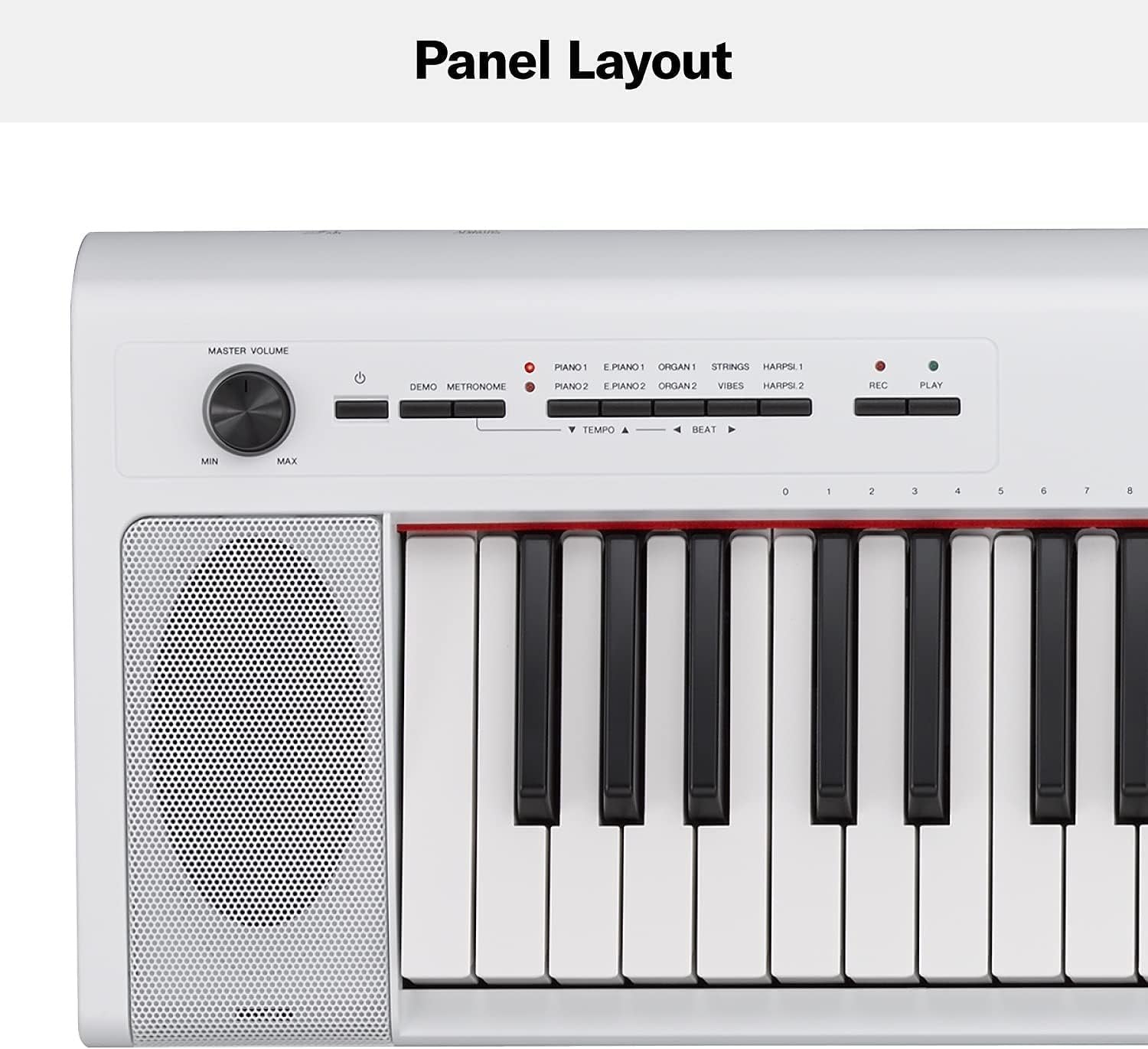Yamaha NP32 76-Key Lightweight Portable Keyboard with PA130 Power Adapter, White