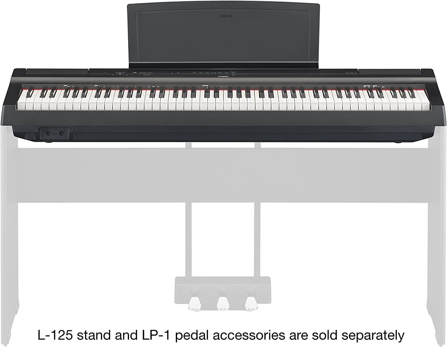 Yamaha P125A, 88-Key Weighted Action Digital Piano with Power Supply and Sustain Pedal, Black (P125AB)