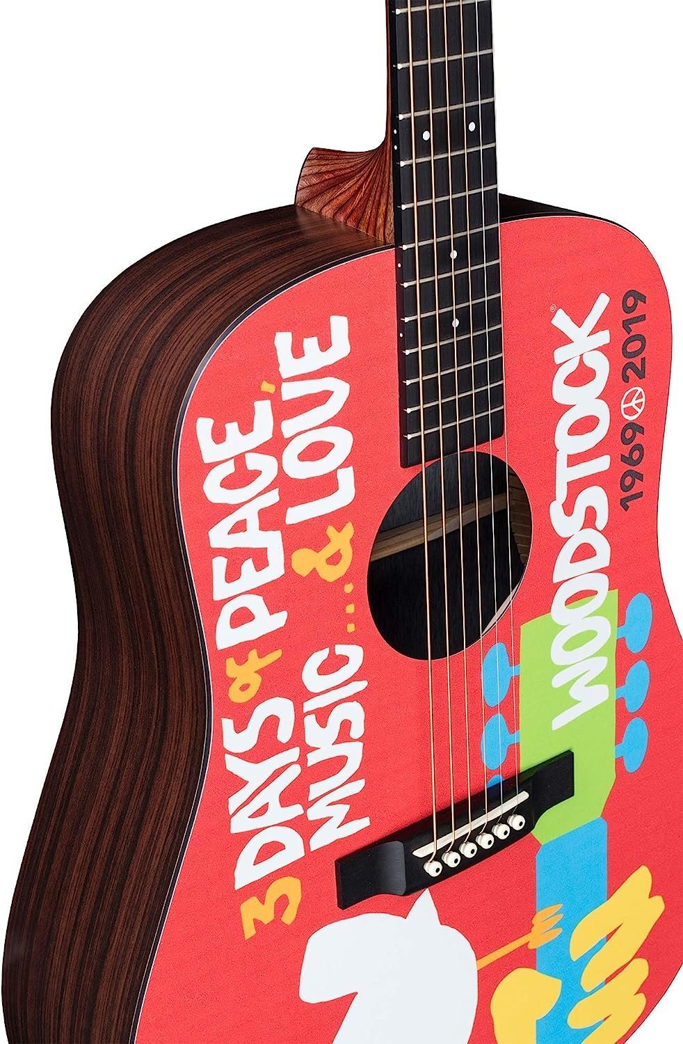 Martin Guitars DX Woodstock 50th Special Edition Acoustic-Electric Guitar, HPL Construction, Modified D-14 Fret, and Performing Artist Neck Shape