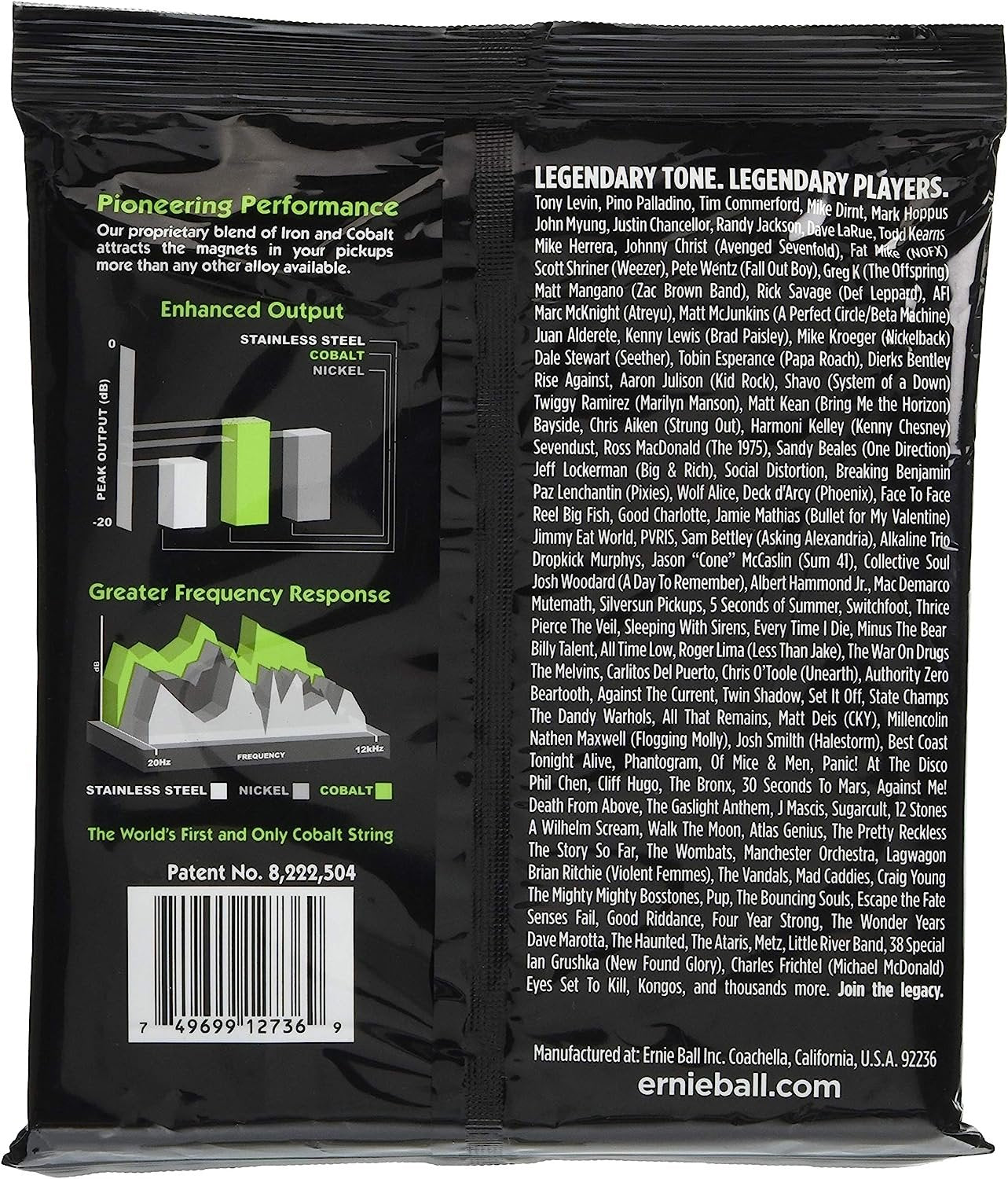 Ernie Ball Cobalt 5-String Regular Slinky Bass Strings, 45-130