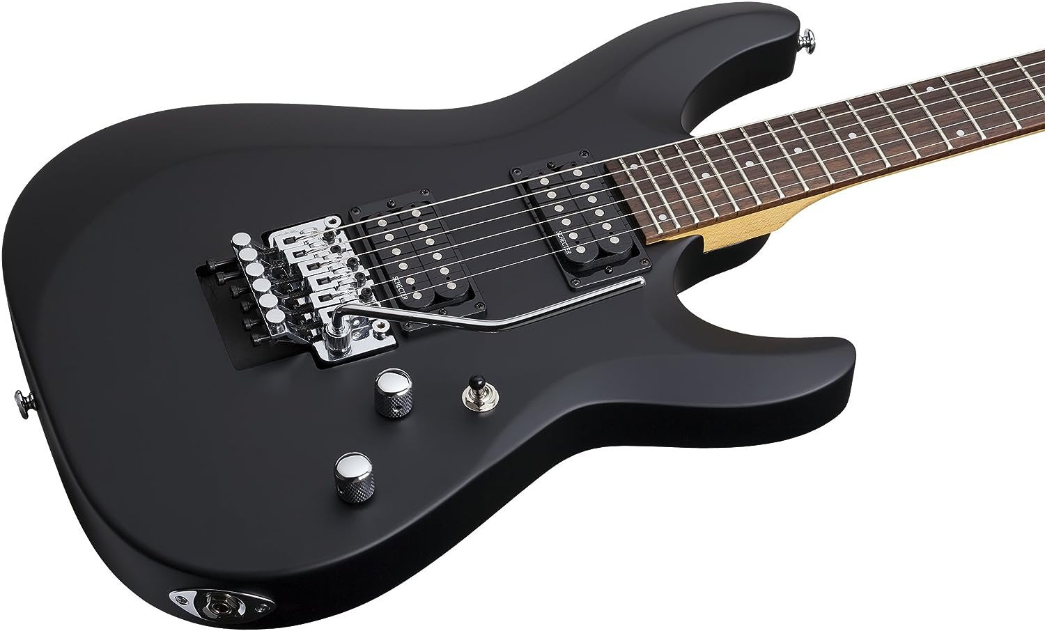 Schecter C-6 FR DELUXE Satin Black Solid-Body Electric Guitar, Satin Black