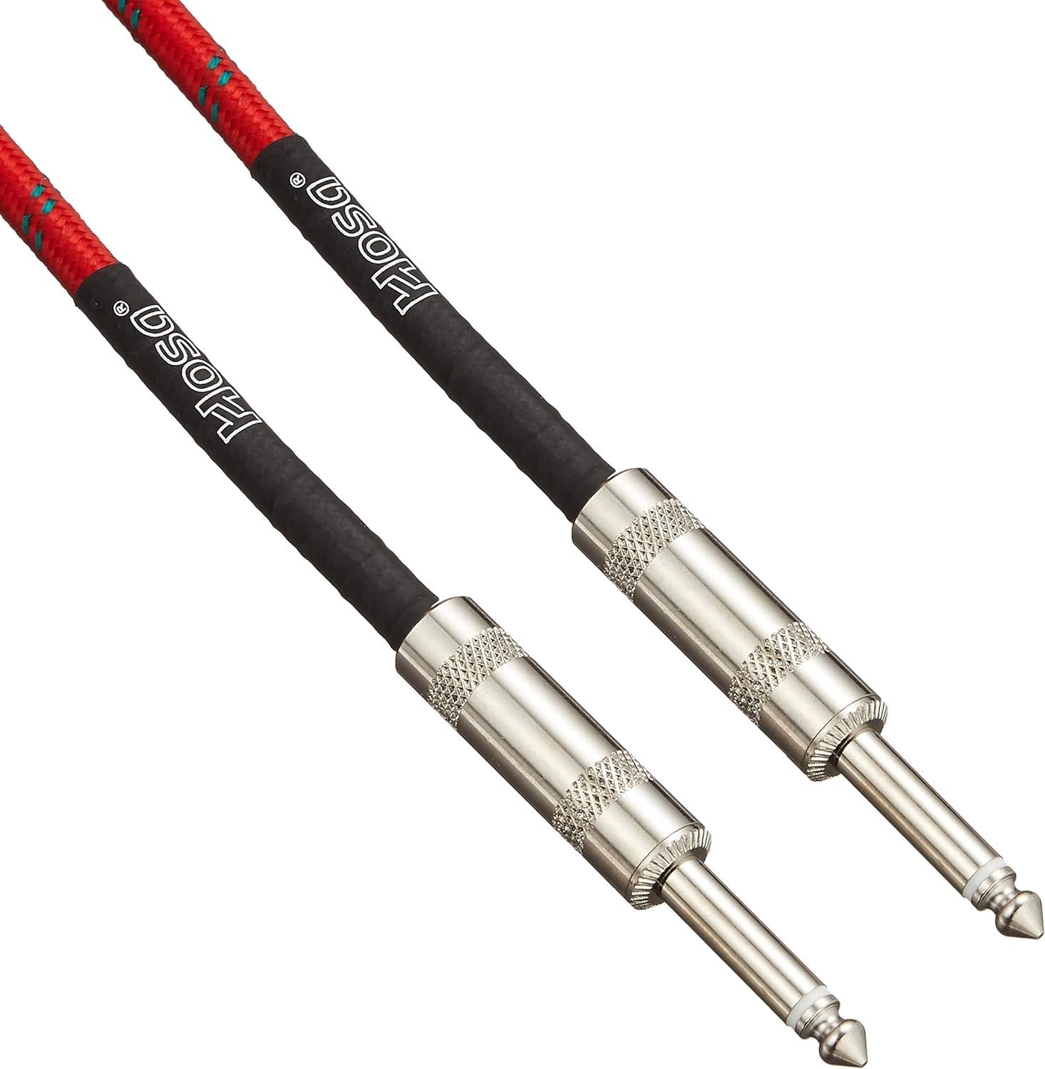 Hosa Technology 3GT 18' Cloth Guitar Cable, Red/Green