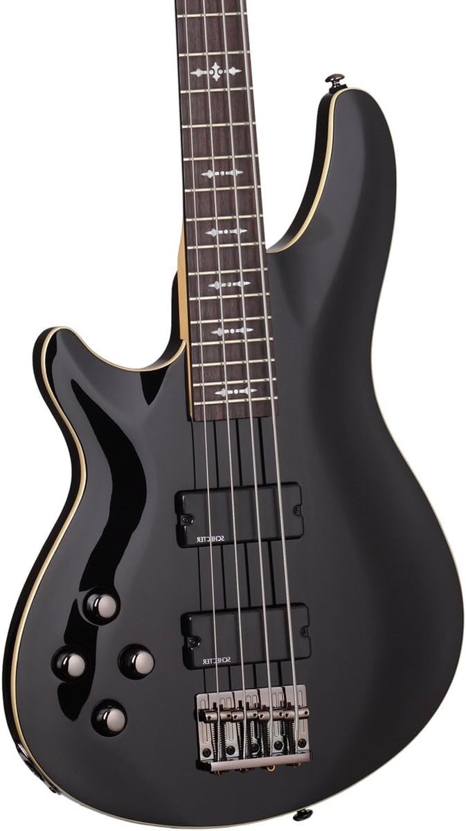 Schecter OMEN-4 Left Handed 4-String Bass Guitar, Black