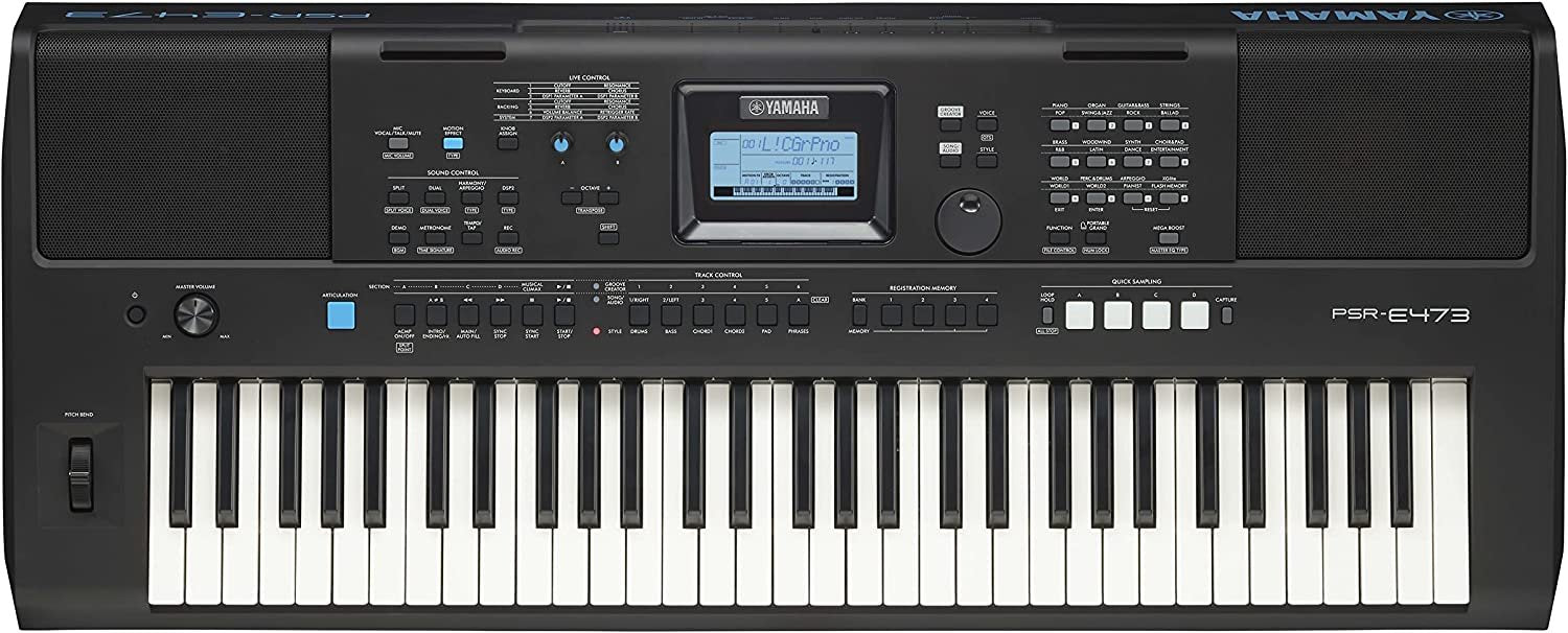 Yamaha, 61-Key Portable Keyboard (PSRE473), Black