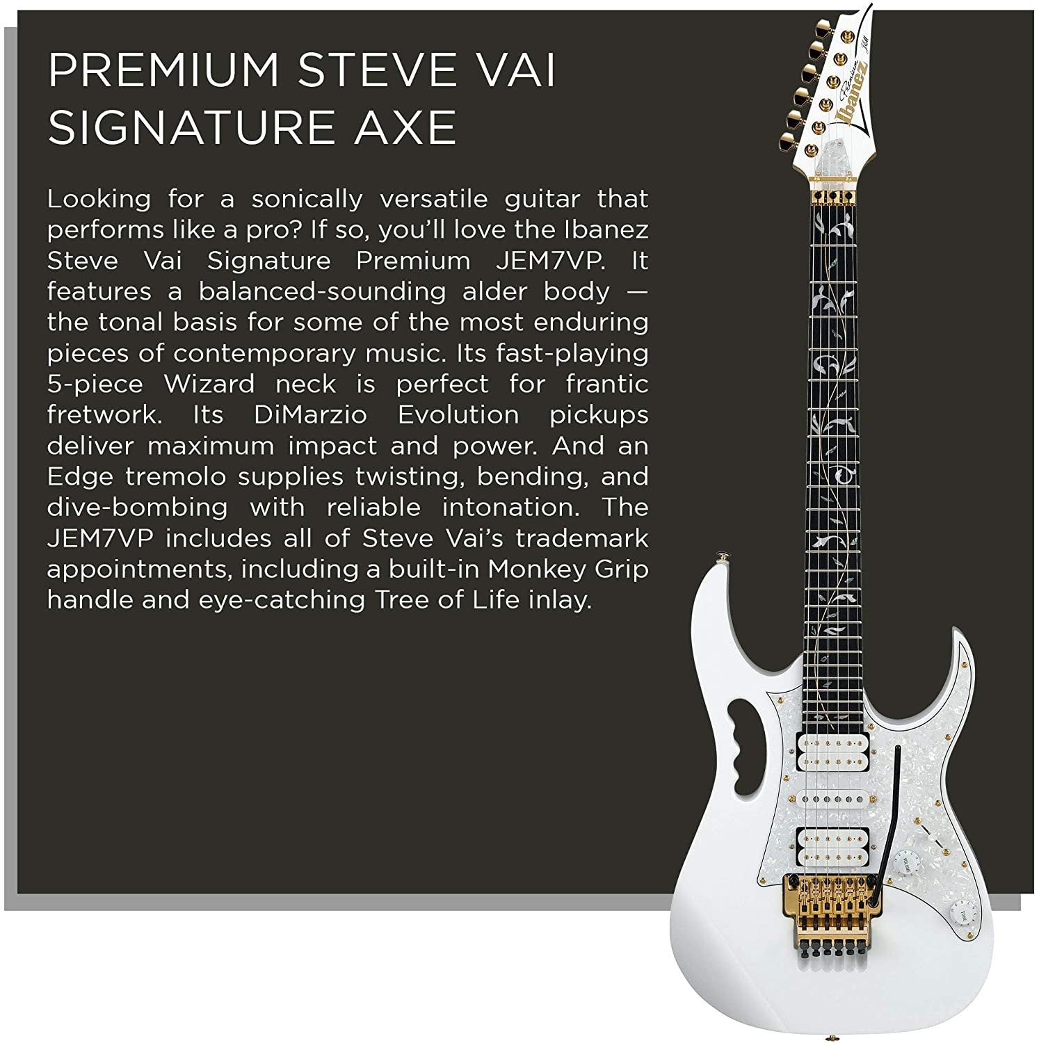 Ibanez Steve Vai Signature 6-String Electric Guitar White