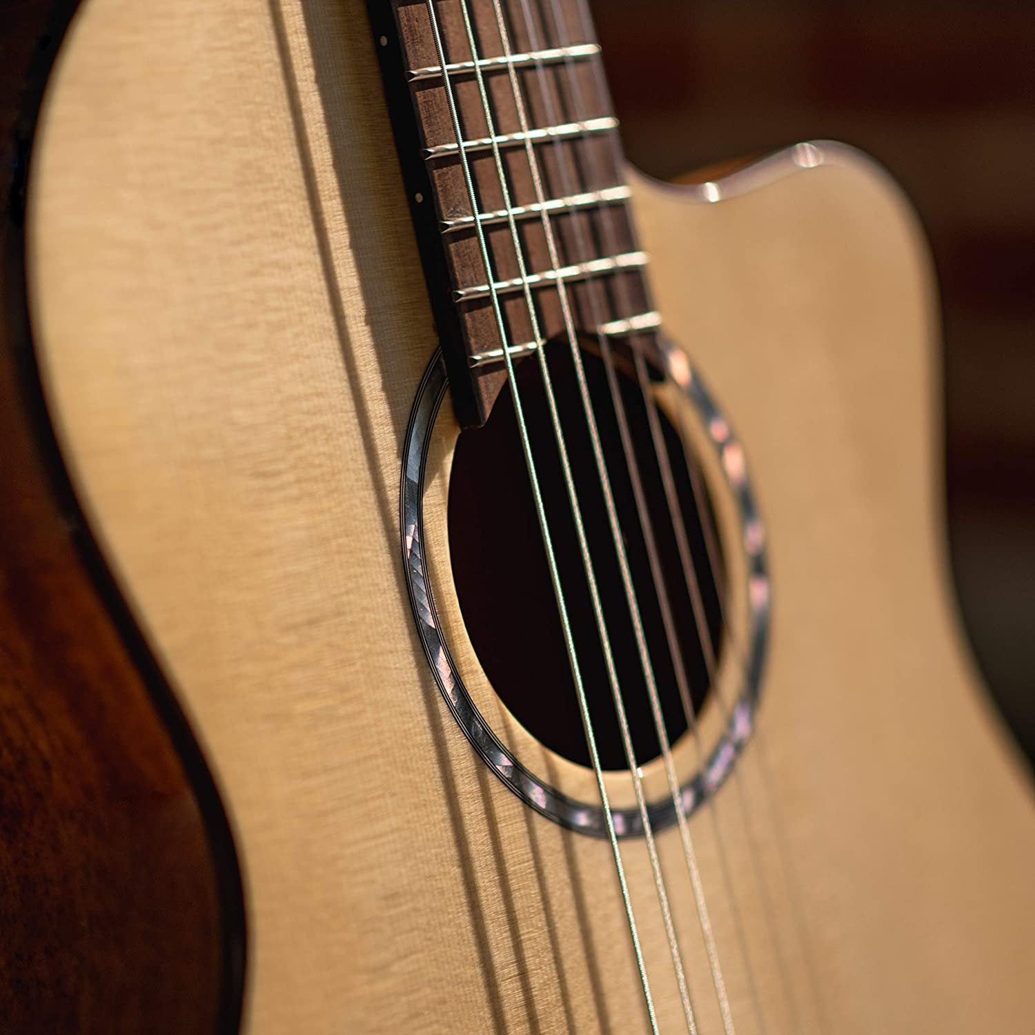 Cordoba Fusion 5 Acoustic-Electric Cutaway Nylon String Guitar, Natural, Fusion Series