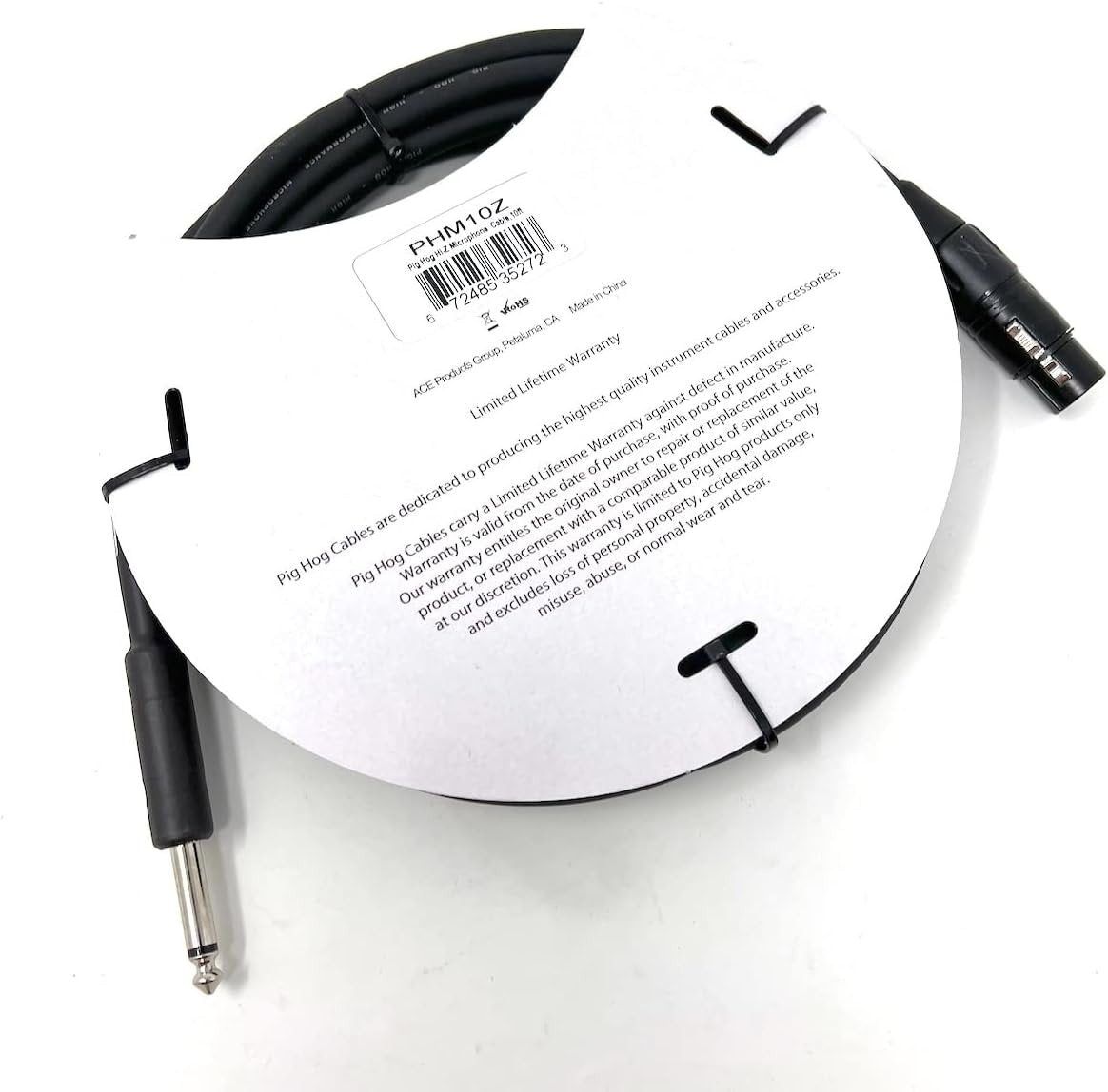 Pig Hog PHM10Z Tour Grade High Performance Hi-Z Microphone Cable 10-Feet Heat Shrink Protected XLR and 1/4" Connectors 8mm High Quality PVC Outer Covering Build for The Road