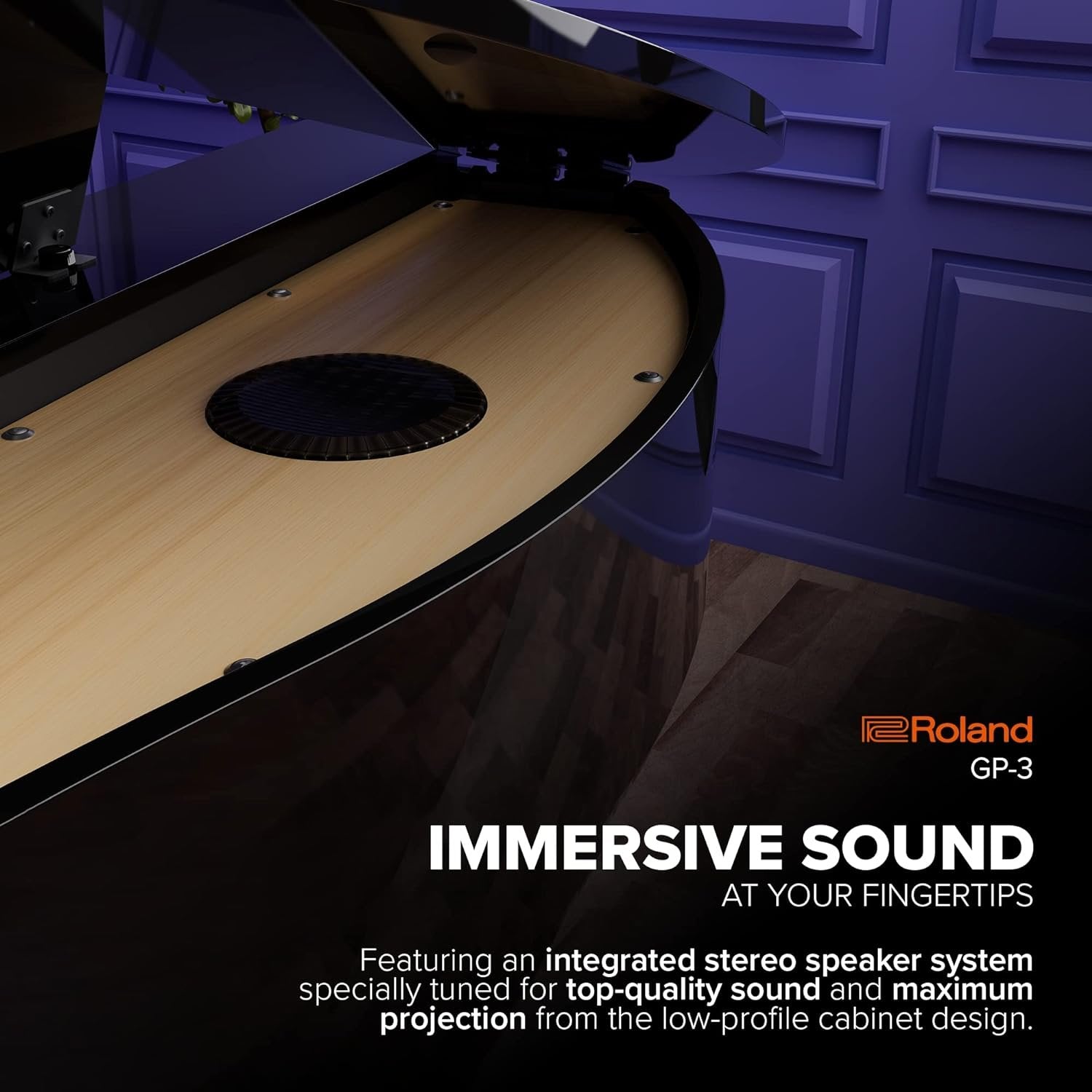 Roland GP-3 Digital Low-Profile Grand Space-Saving Footprint | Premium Piano Technologies | Authentic Tone and Touch | Immersive Sound | Onboard Bluetooth