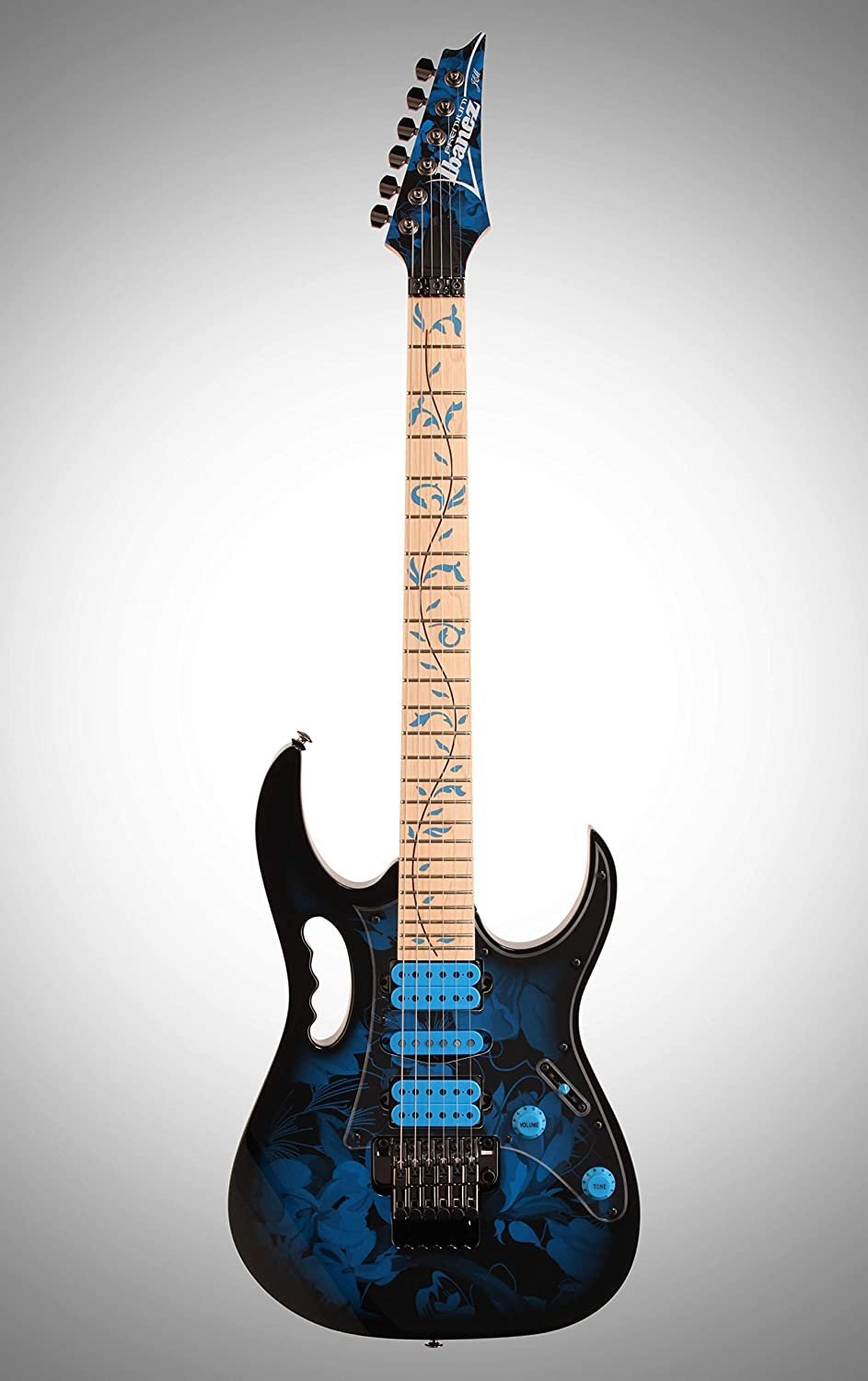Ibanez JEM77P Steve Vai Signature JEM Premium Series Electric Guitar, Blue Floral Pattern