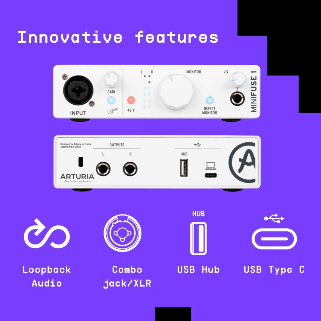 Arturia MiniFuse 1 USB-C Audio Interface - White