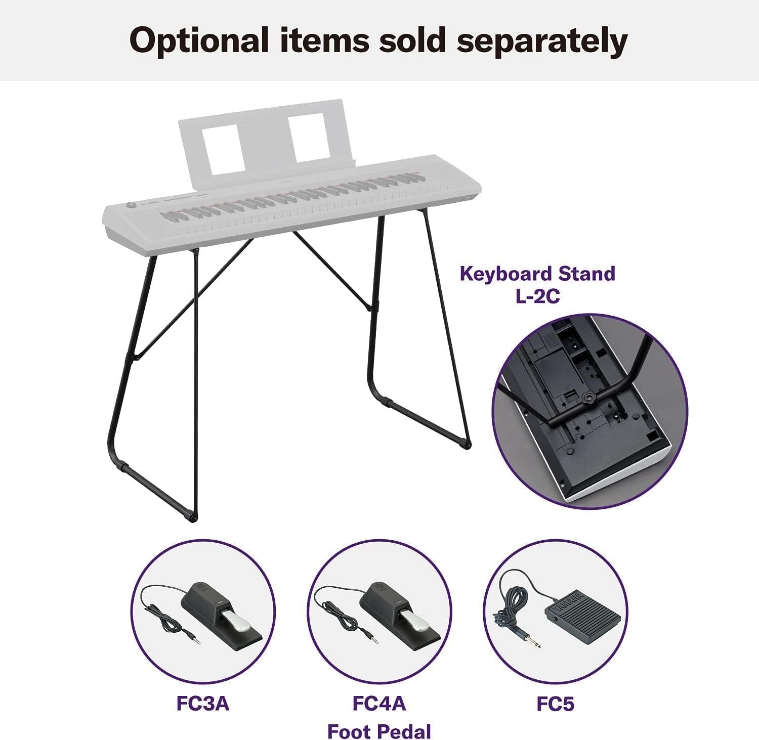 Yamaha NP12 61-Key Lightweight Portable Keyboard with PA130 Power Adapter, White