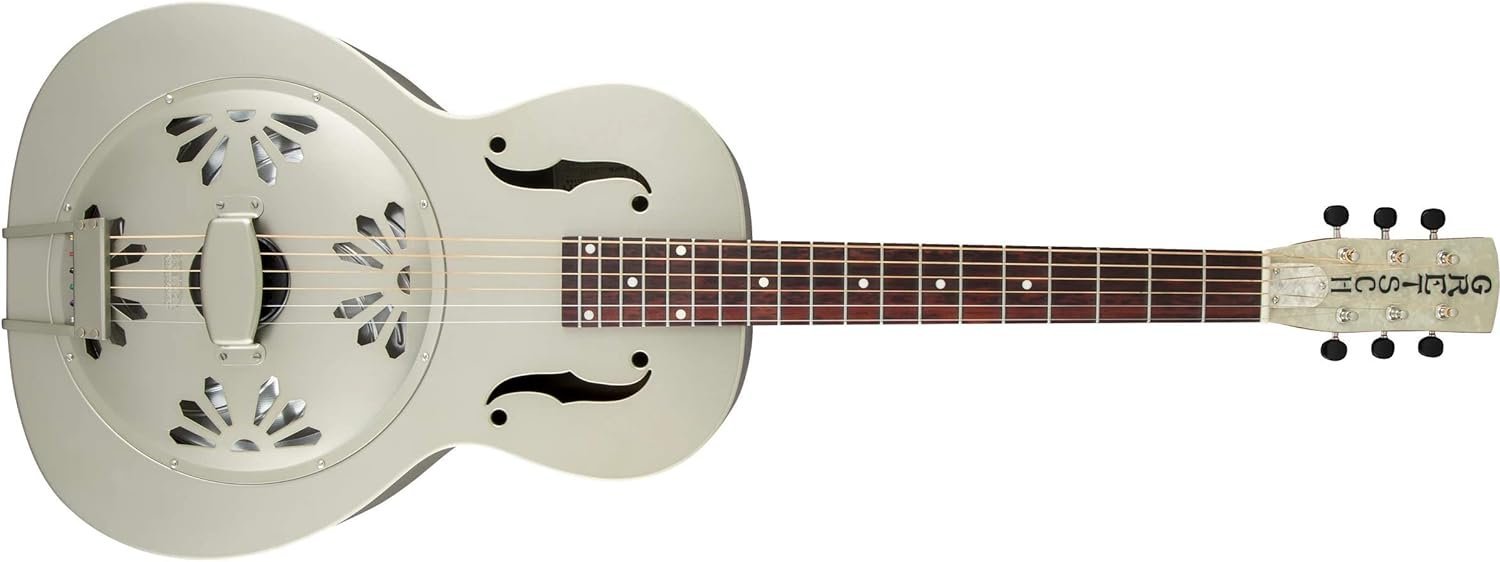 Gretsch G9201 Honey Dipper Round-Neck, Brass Body, and Padauk Fingerboard 6-String Resonator Guitar (Right-Handed, Weathered Pump House Roof)