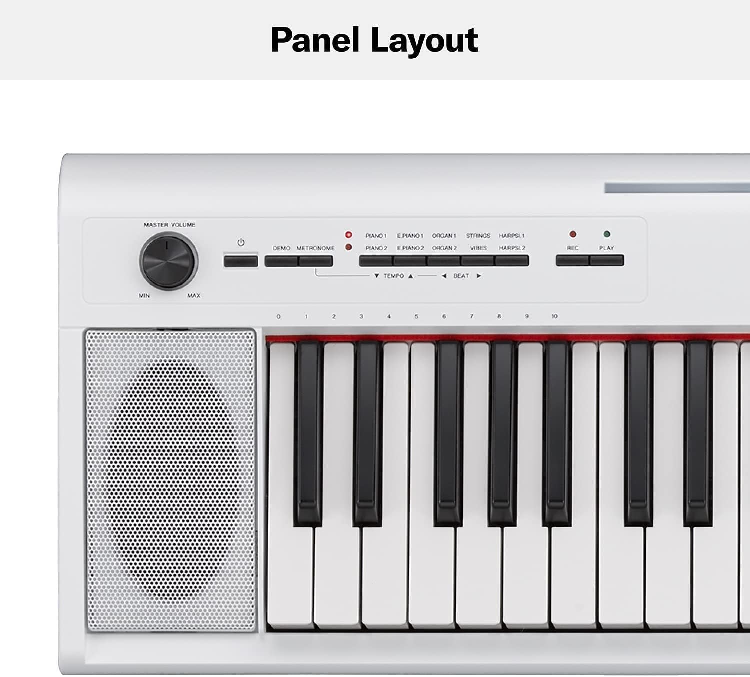 Yamaha NP12 61-Key Lightweight Portable Keyboard with PA130 Power Adapter, White