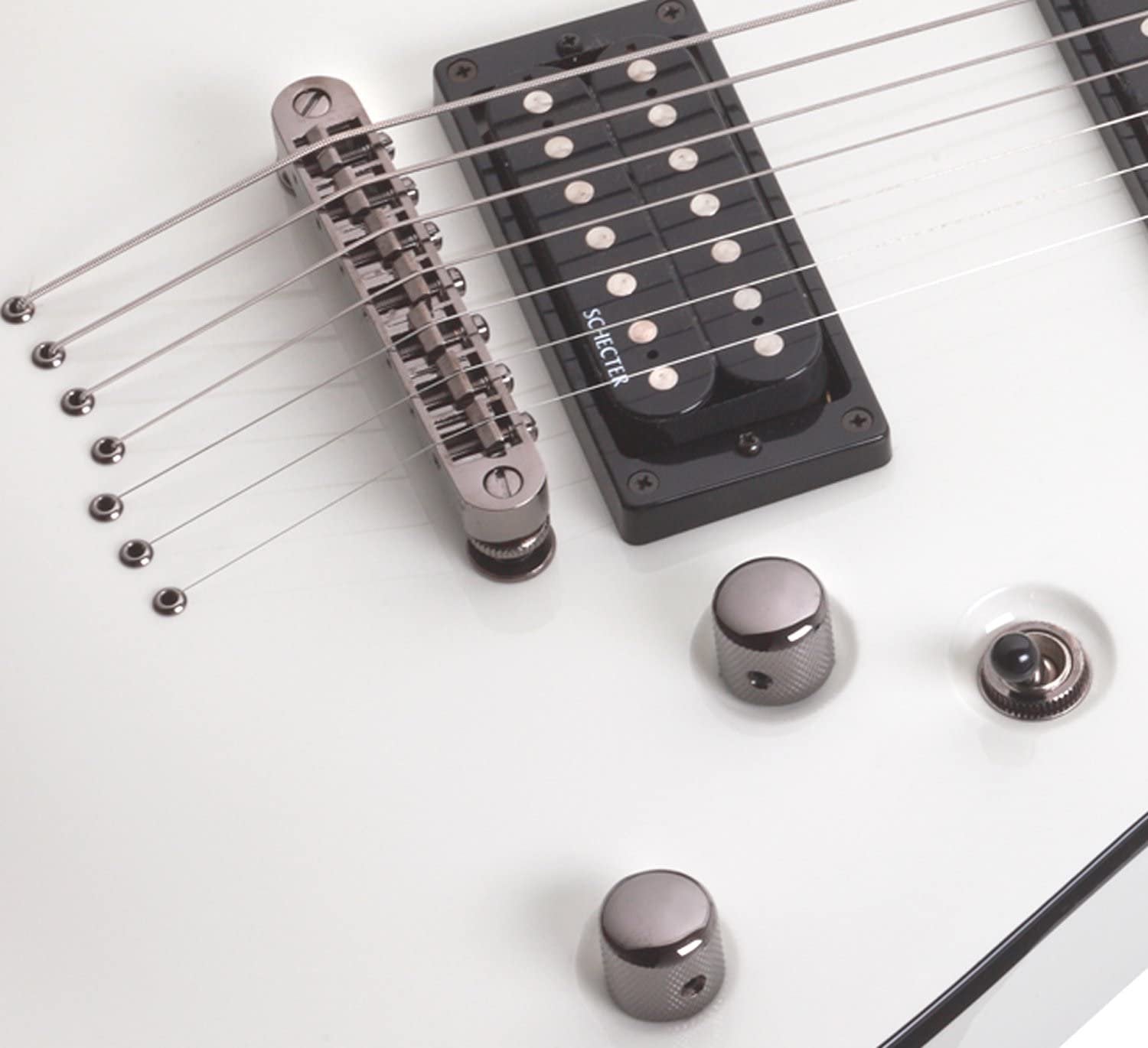 Schecter OMEN-7 7-String Electric Guitar, Vintage White