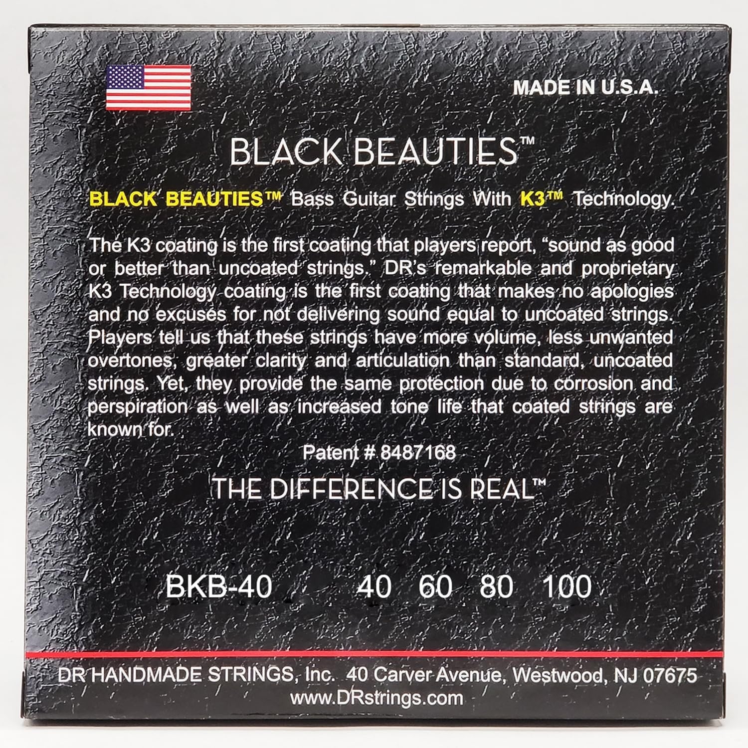 DR Strings BLACK BEAUTIES Bass Guitar Strings (BKB-40)