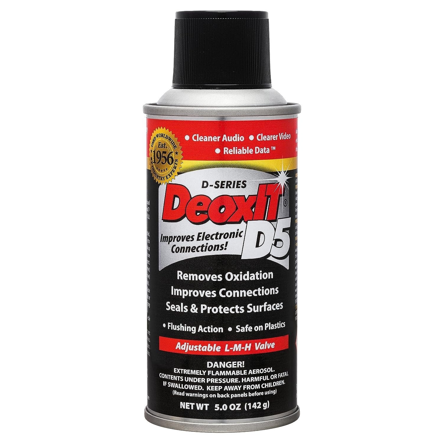 DeoxIT D5S-6 Spray, More Than A Contact Cleaner, 142g, Integrated Straw, Pack of 1