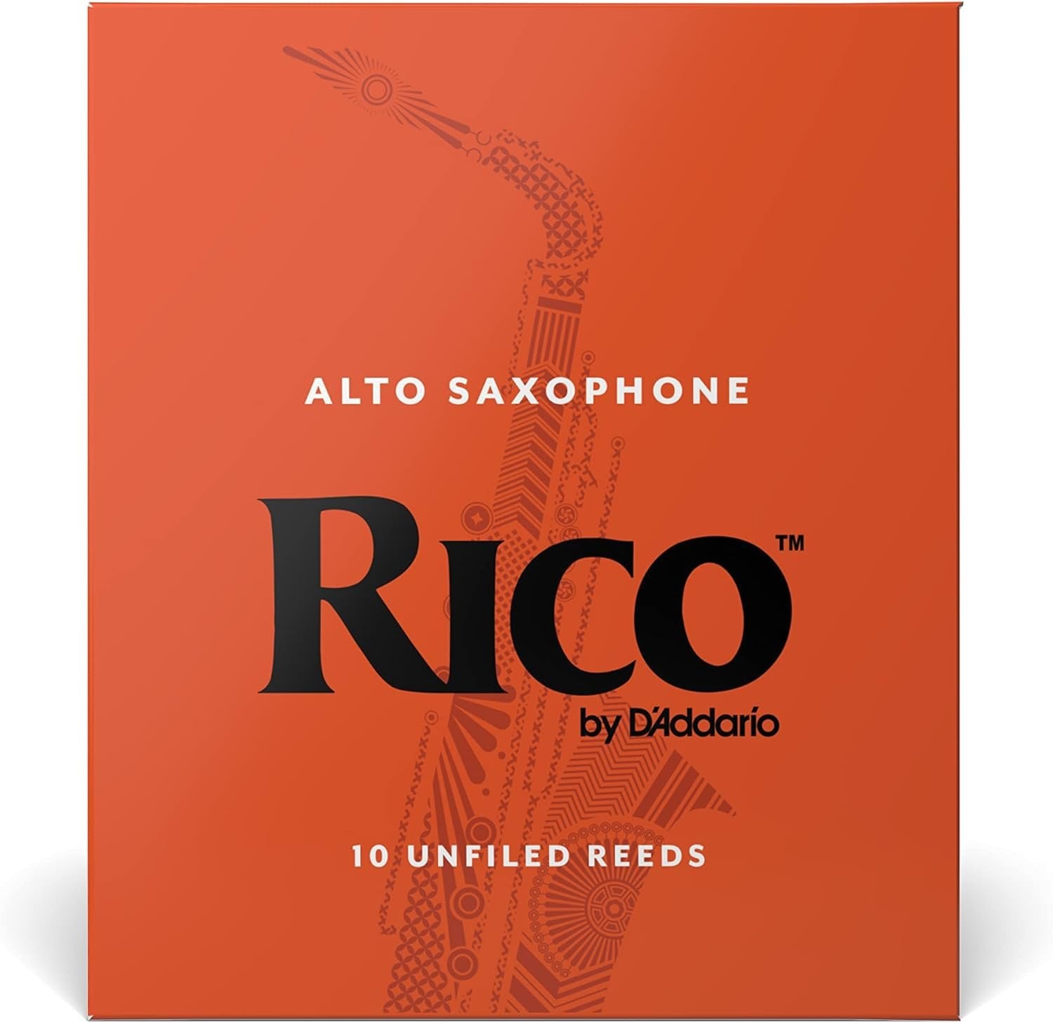 Rico Woodwinds Saxophone Reeds - Reeds for Alto Saxophone - Thinner Vamp Cut for Ease of Play, Traditional Blank for Clear Sound, Unfiled for Powerful Tone - Alto Sax Reeds 2 Strength, 10-Pack