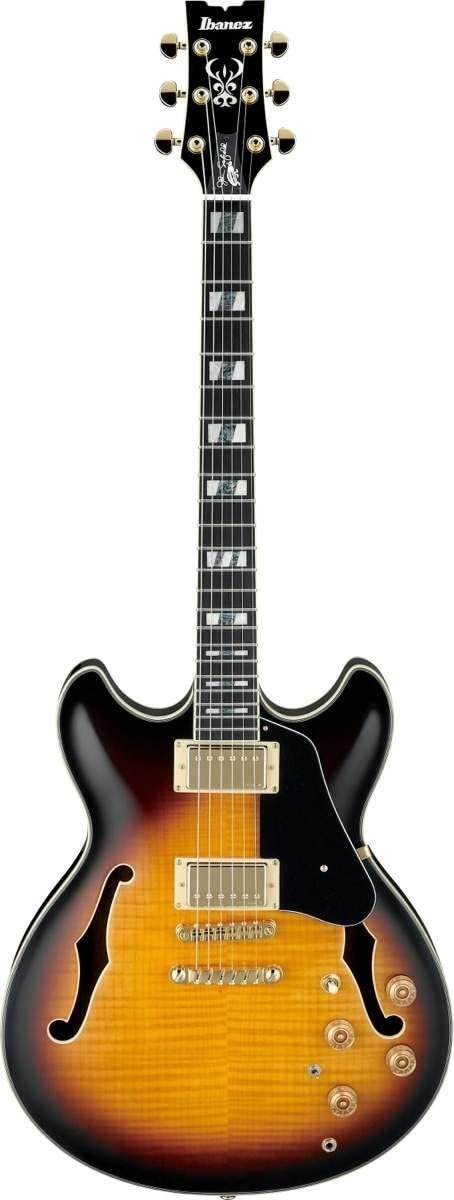 Ibanez JSM10 John Scofield Signature Semi-Hollowbody Electric Guitar Vintage Yellow Sunburst